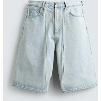 Zara - Embroidered Baggy Fit Denim Jorts - Light Blue - 32 (Us 32) - Man | Zara US