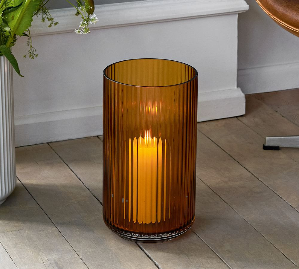 Lyngby Amber Glass Vase, Large, 12.2&amp;quot; | Pottery Barn (US)