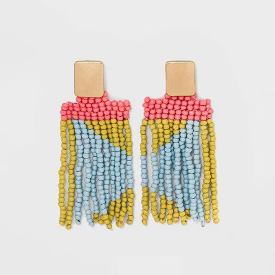 Thread Seed Bead Long Linear Earrings - Universal Thread™ | Target