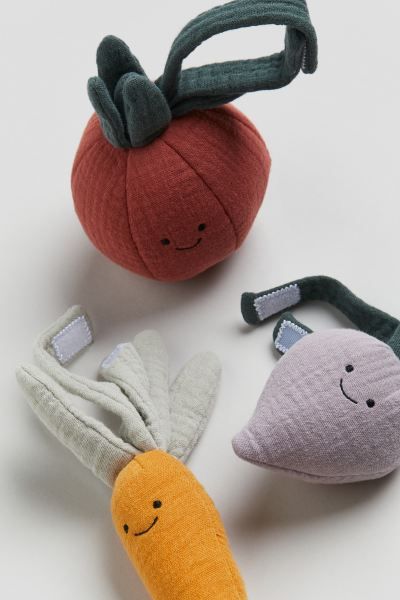 3-pack Cotton Muslin Soft Toys - Orange/vegetables - Kids | H&M US | H&M (US + CA)