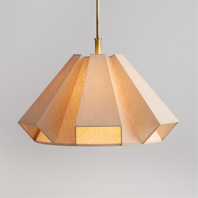 Gavin Geometric Linen Pendant Light | Crate & Barrel