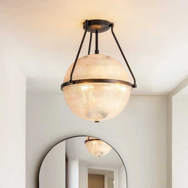 Neven Glass Semi Flush Mount | Wayfair North America