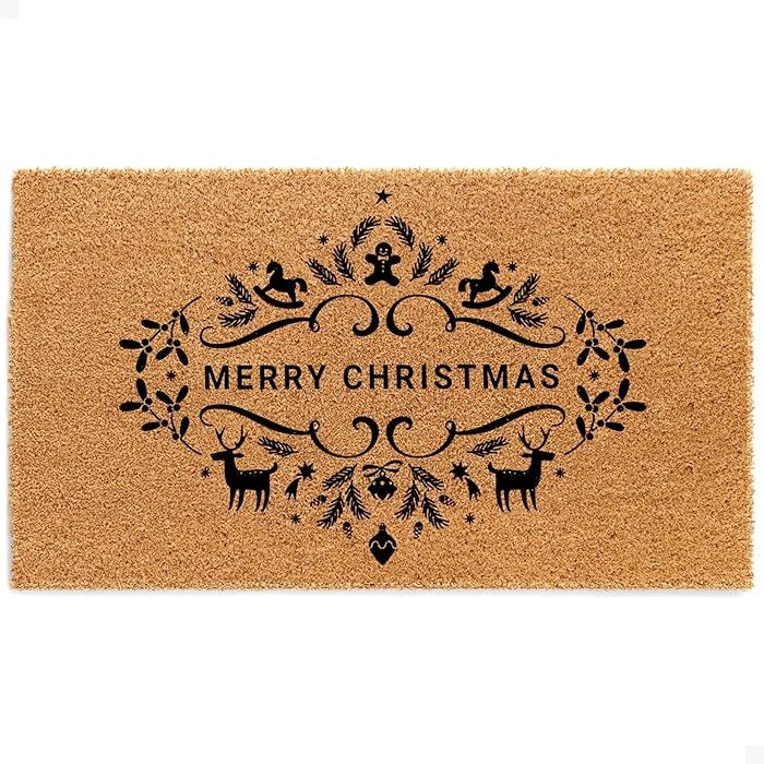 THEODORE MAGNUS Christmas Door Mat - Welcome Mat for Front Door with Non-Slip Backing - Durable D... | Amazon (US)