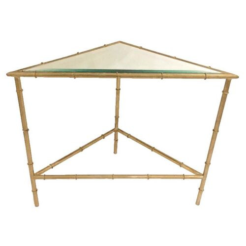 Triangle Side Table, Antiqued Gold | One Kings Lane