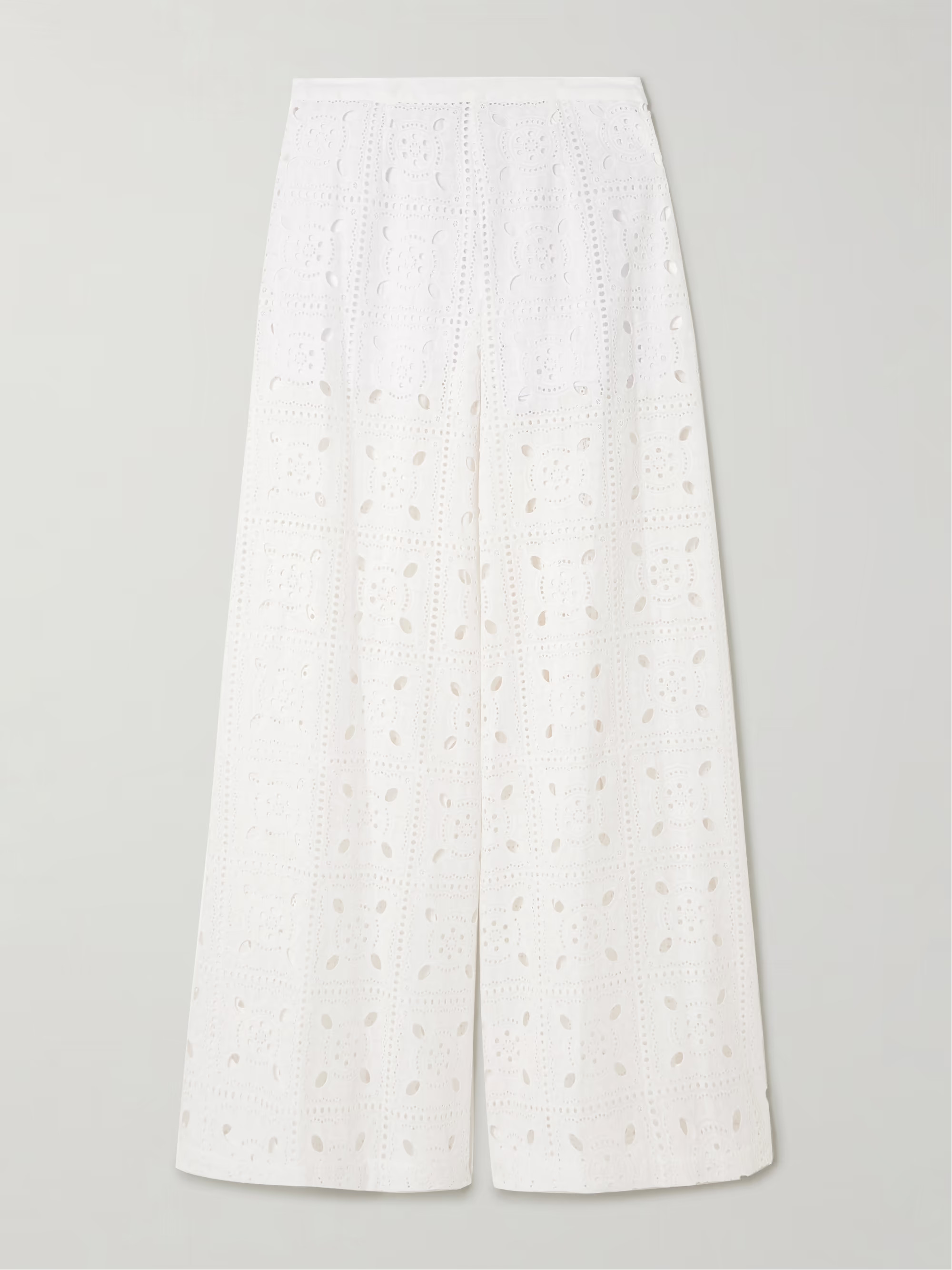 Lilly broderie anglaise cotton wide-leg pants | NET-A-PORTER (US)