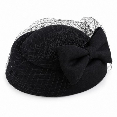 Anna-Kaci Women's Bow Pillbox Fascinator Hat with Birdcage Veil - Black | Target