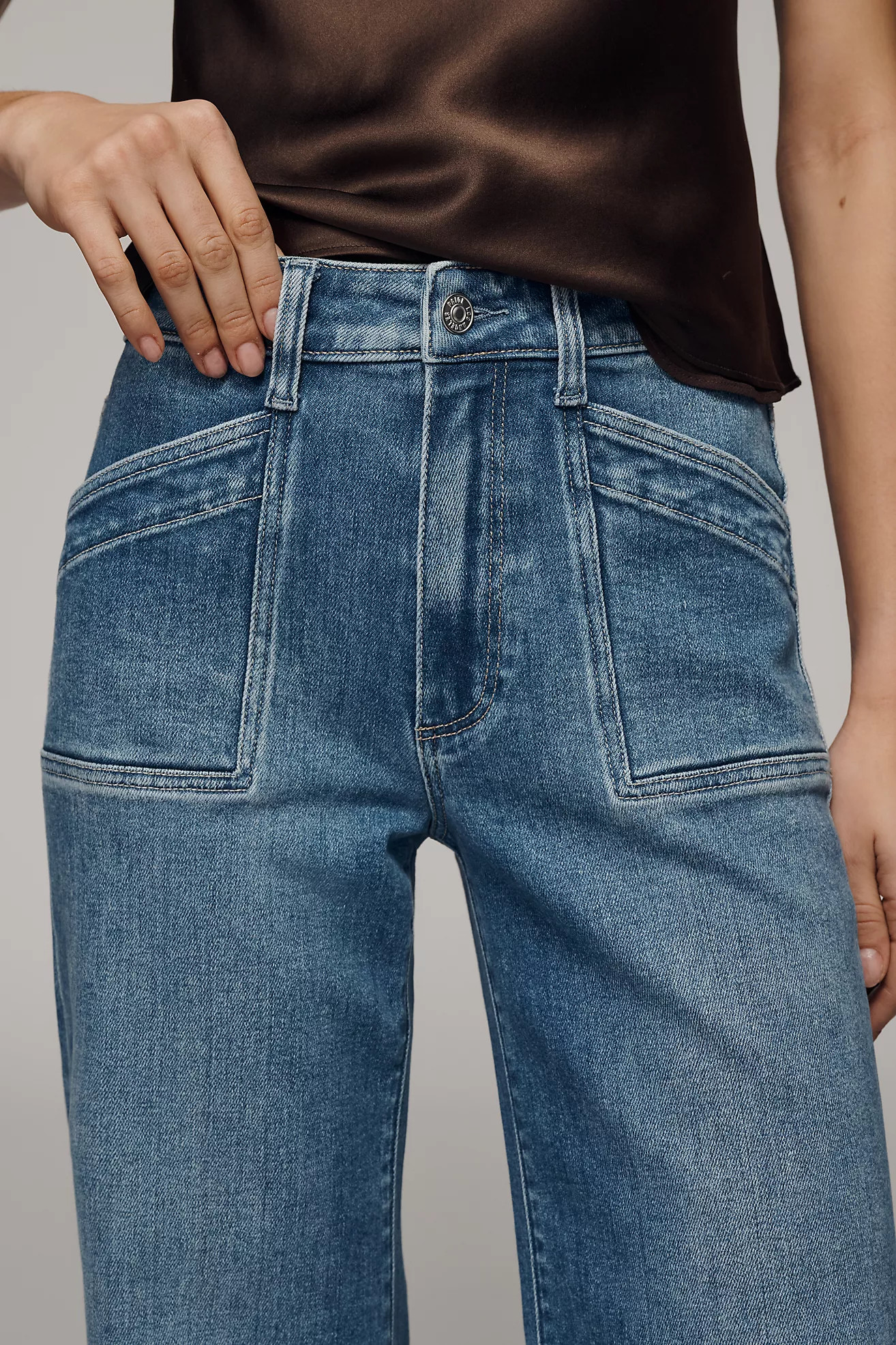 PAIGE Anessa Quincy Pocket High-Rise Crop Wide-Leg Jeans | Anthropologie (US)