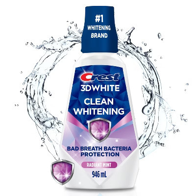 Crest 3D White Glamorous White Alcohol Free Multi-Care Whitening Mouthwash - 946 ml | Target