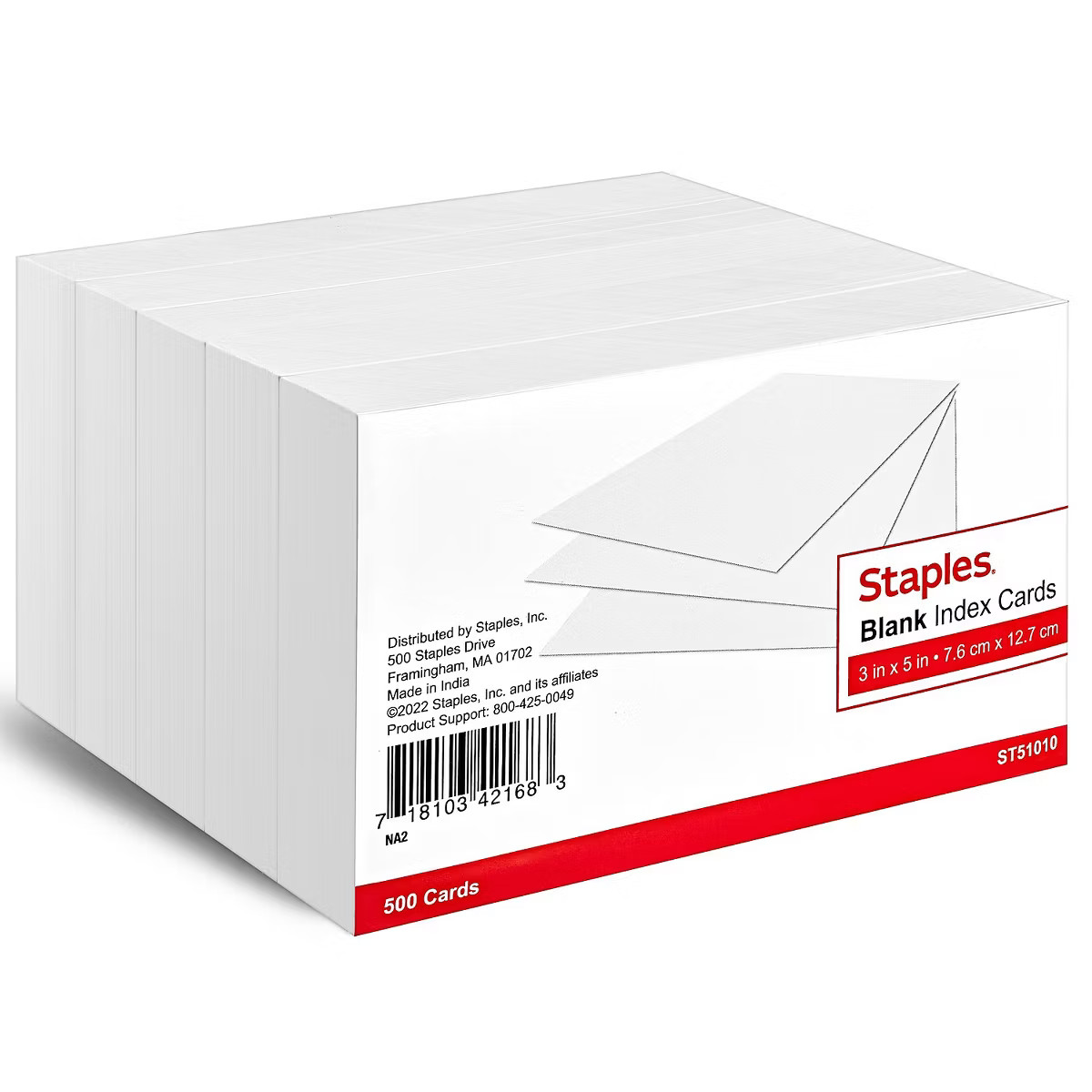 Staples 3" x 5" Blank White Index Cards 500/Pack (51010) 233593 | Target