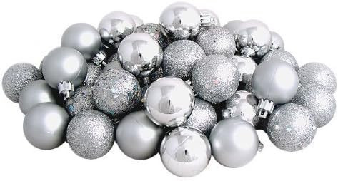 Kipokalor Silver Christmas Tree Ball Ornaments Mini Shatterproof Satin Shiny and Glitter Finish B... | Amazon (US)