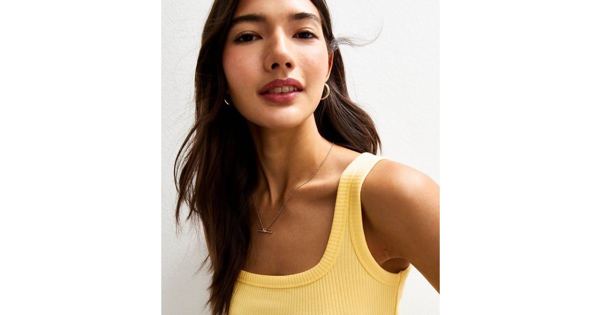 Yellow Square Neck Vest | New Look | New Look (UK)