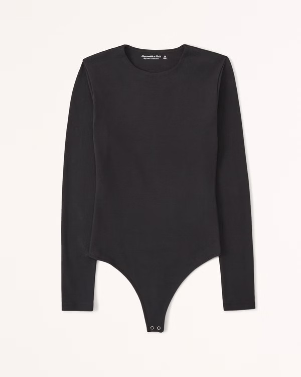 Long-Sleeve Cotton-Blend Seamless Fabric Crew Bodysuit | Abercrombie & Fitch (UK)