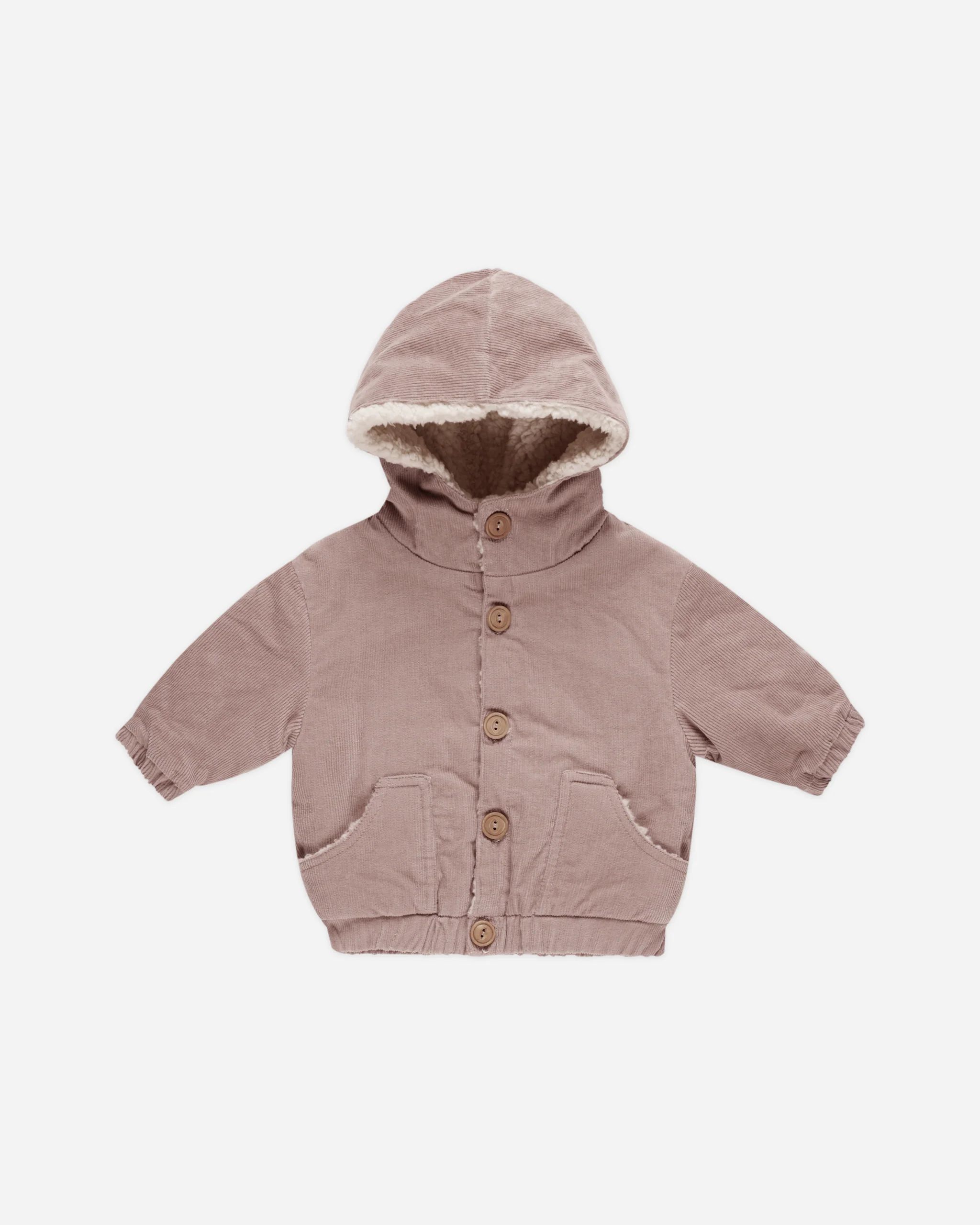 Corduroy Hooded Jacket || Mauve | Rylee + Cru