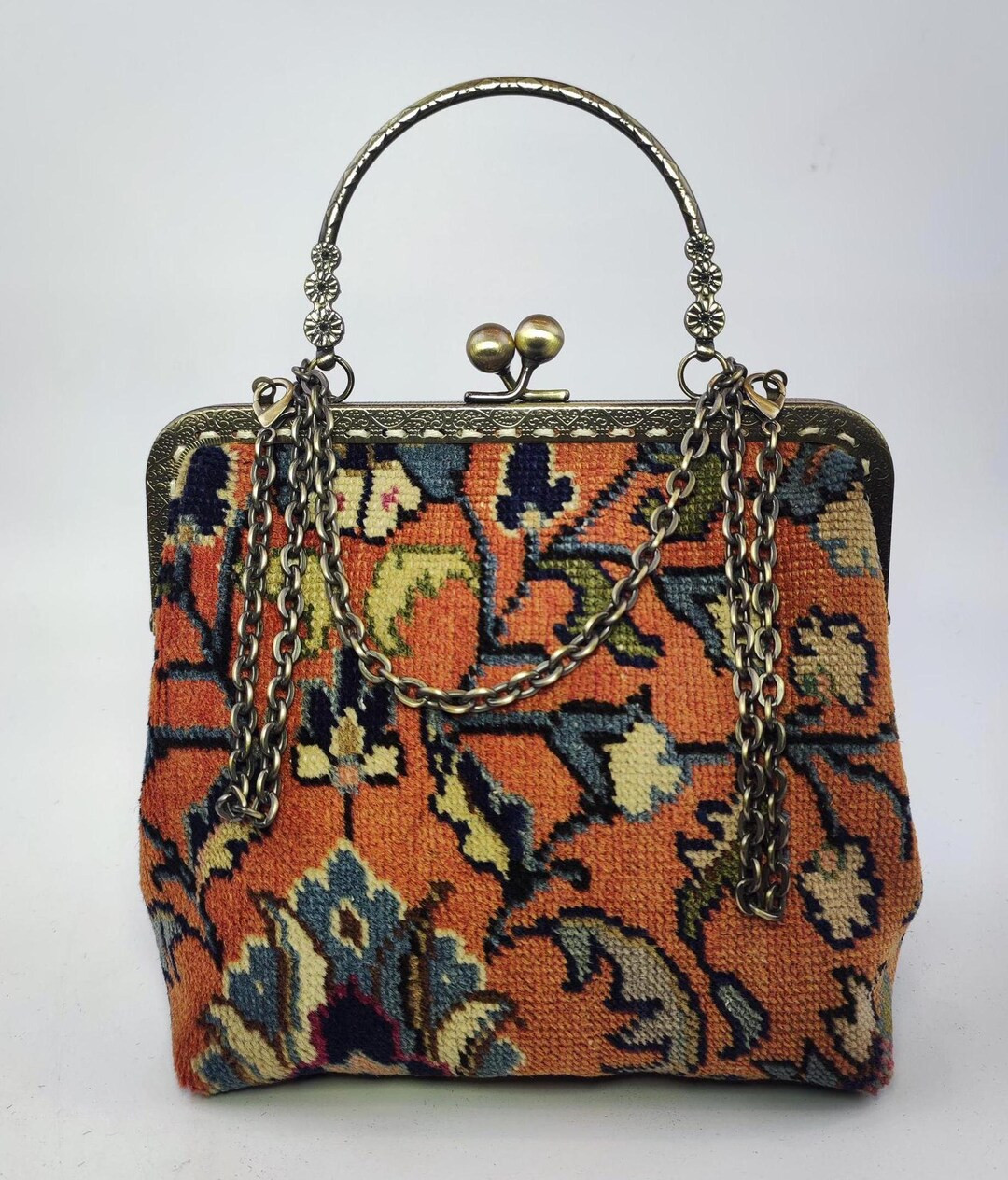 Women Bag, Vintage Handwoven Carpet Handbag, Top Handle Carpet Bag, Women Evening Bag, One of a k... | Etsy (US)