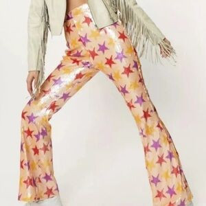 NASTY GAL SEQUIN STAR FIT AND FLARE PANT 6 | Poshmark