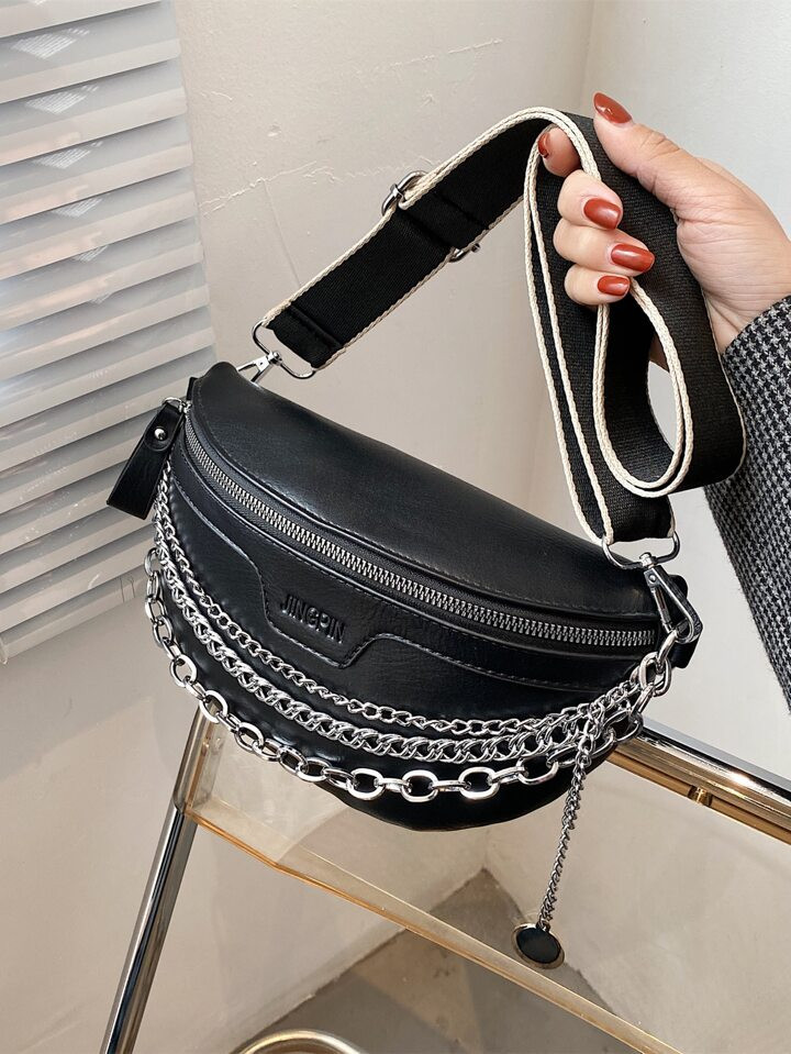 Letter Graphic Chain Decor Fanny Pack | SHEIN