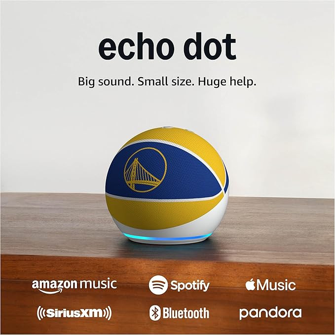 Amazon Echo Dot (newest model) | Officially Licensed NBA Limited-Edition | Golden State Warriors | Amazon (US)