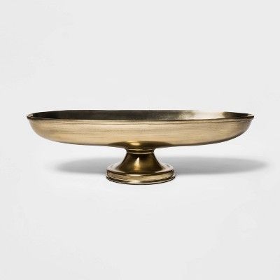 13" x 7.2" Oblong Brass Footed Bowl Gold - Threshold™ | Target