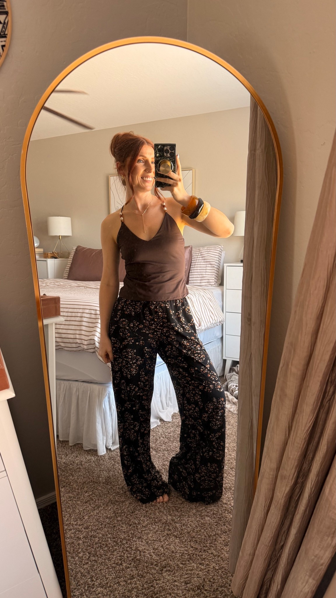 Size small in the Racerback tank top- double lined, cute boho beads on the straps, not too tight and a decent length- not cropped at all. 

Bracelets are TIGHT make sure you have a tiny hand to get these on and off!

#LTKSeasonal #LTKootd #LTKPetite