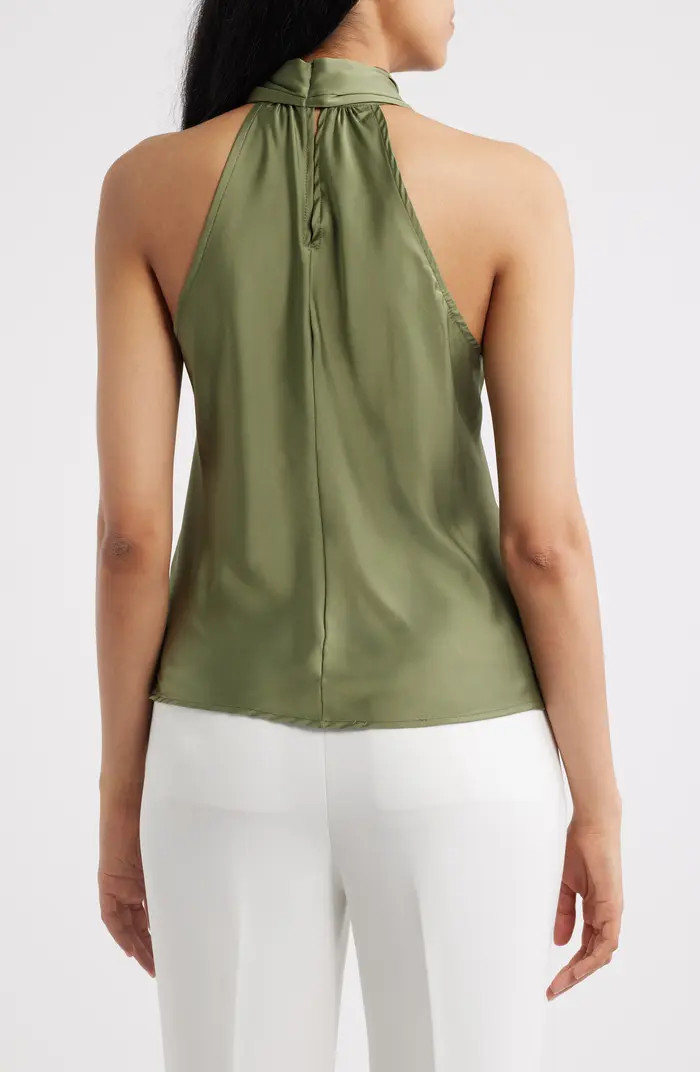 Tie Neck Sleeveless Satin Top | Nordstrom