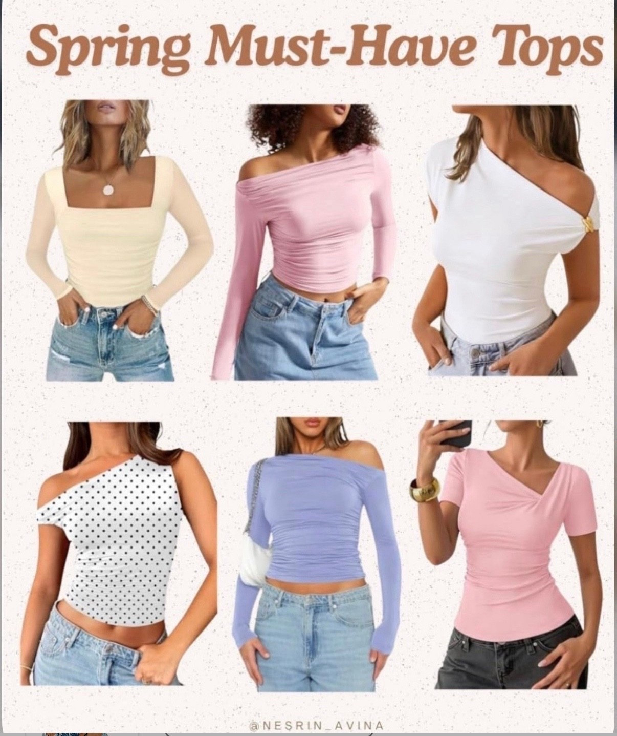 Spring tops
Short sleeve tops
Long sleeve tops
Pastel tone tops
Going out tops
#goingouttop #springtops #capsule #springfashion #springstyle