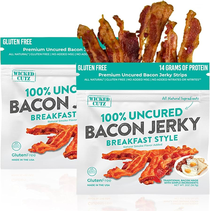 Breakfast Style Bacon Jerky | Tender, Flavorful, Easy to Chew, Premium Craft Bacon Jerky with 14g... | Amazon (US)