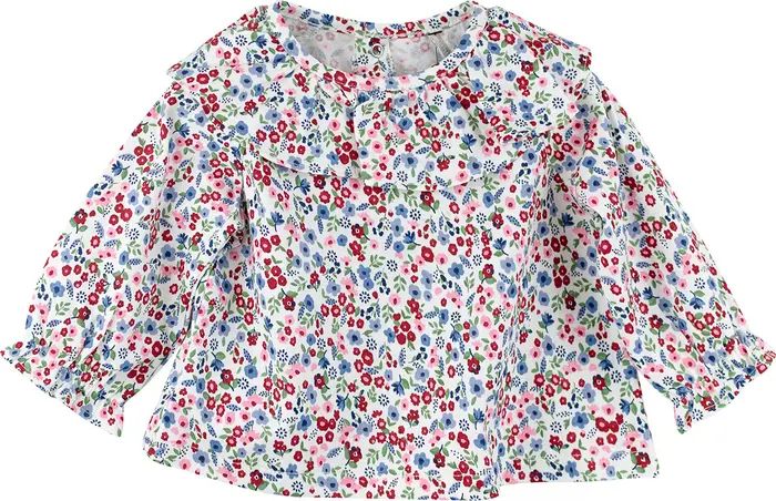 Oliver & Rain Floral Ruffle Organic Cotton Top | Nordstrom | Nordstrom