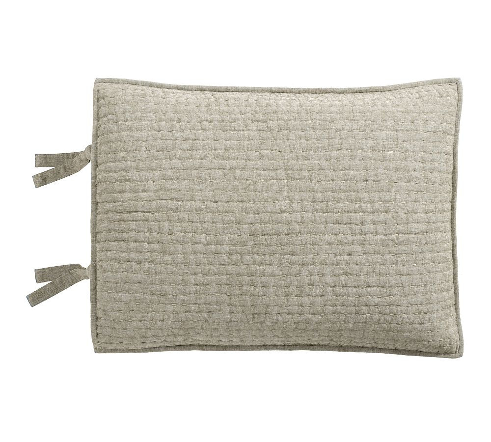 Pick-Stitch Handcrafted Cotton/Linen Quilted Sham | Pottery Barn (US)