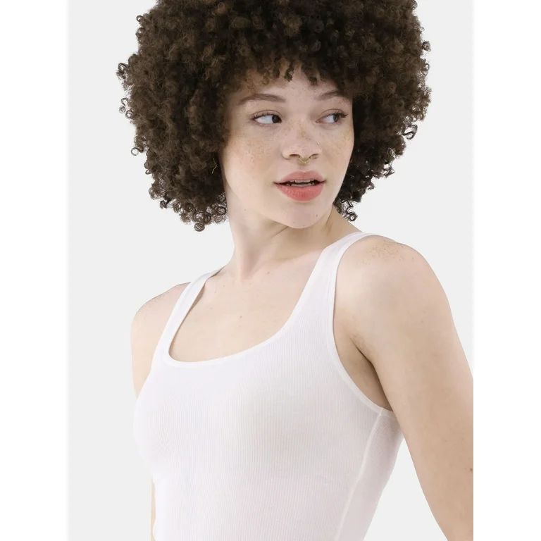 No Boundaries Cotton Blend Rib Tank Top, Women’s and Women’s Plus - Walmart.com | Walmart (US)