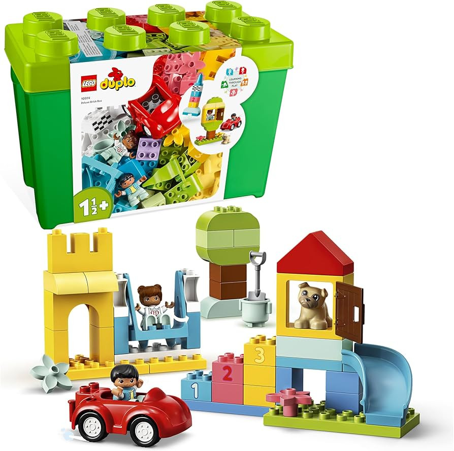 LEGO DUPLO Deluxe Brick Box - Fine Motor Skills Toys for 1+ Year Old Boys & Girls - incl. a Car, ... | Amazon (UK)