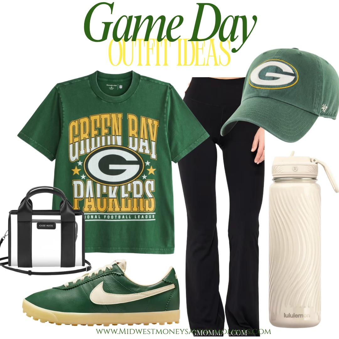 Game day outfit ideas! 🏈

Green Bay Packers  football season  football game  flare leggings  tshirt  Nike sneakers stadium bags baseball cap water bottle

#LTKootd #LTKgrwm #LTKmomlife