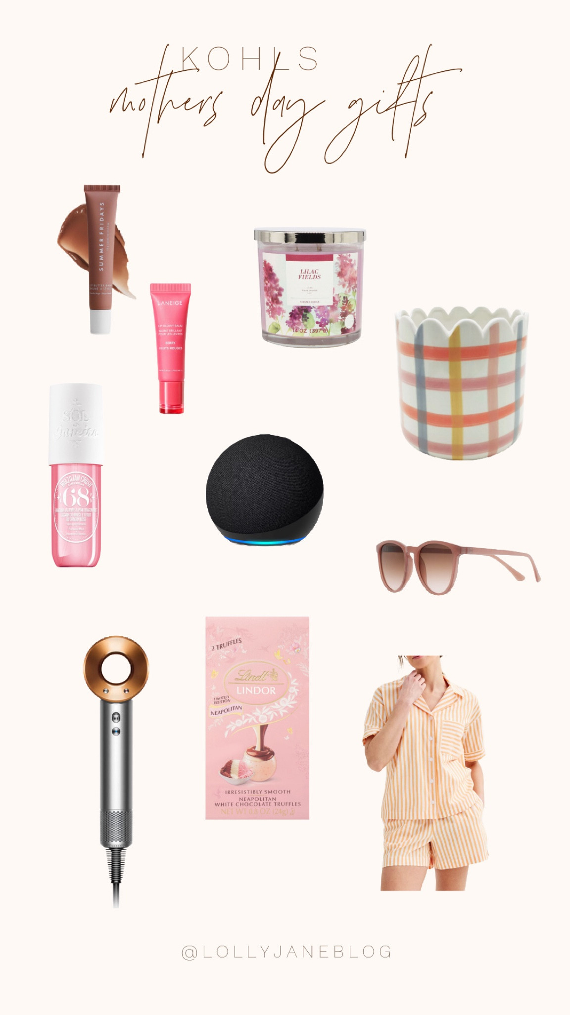 Kohls Mother’s Day gifts! 💕

Kohls has a huge Mother’s Day sale going on right now! I am loving these fun finds from Kohls, so let’s check them out. Laneige sleep mask is soo popular right now, along with this fun nude lip gloss. The sol de Janeiro perfume is also soo yummy, and the perfect scent for this summer season! A planter is fun for any mama, fake plants or real! A fun sleep set would be so sweet, and would go perfectly with her favorite chocolates! I know every mama loves her dark chocolate 😙
The Dyson air wrap, and an echo dot for some fun electronics. A little pricer, but SO worth it! 👏🏼💕 Toppibg it off with some stylish sunglasses and a yummy candle! Happy Mother’s Day, mamas! 🫶🏻

#LTKsalealert #LTKhome #LTKGiftGuide