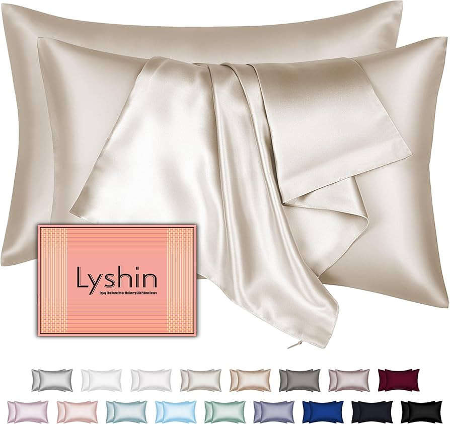 Mulberry Silk Pillow Cases 2 Pack King Size 20x36 Inches with Hidden Zipper, Ultra Smooth and Sof... | Amazon (US)