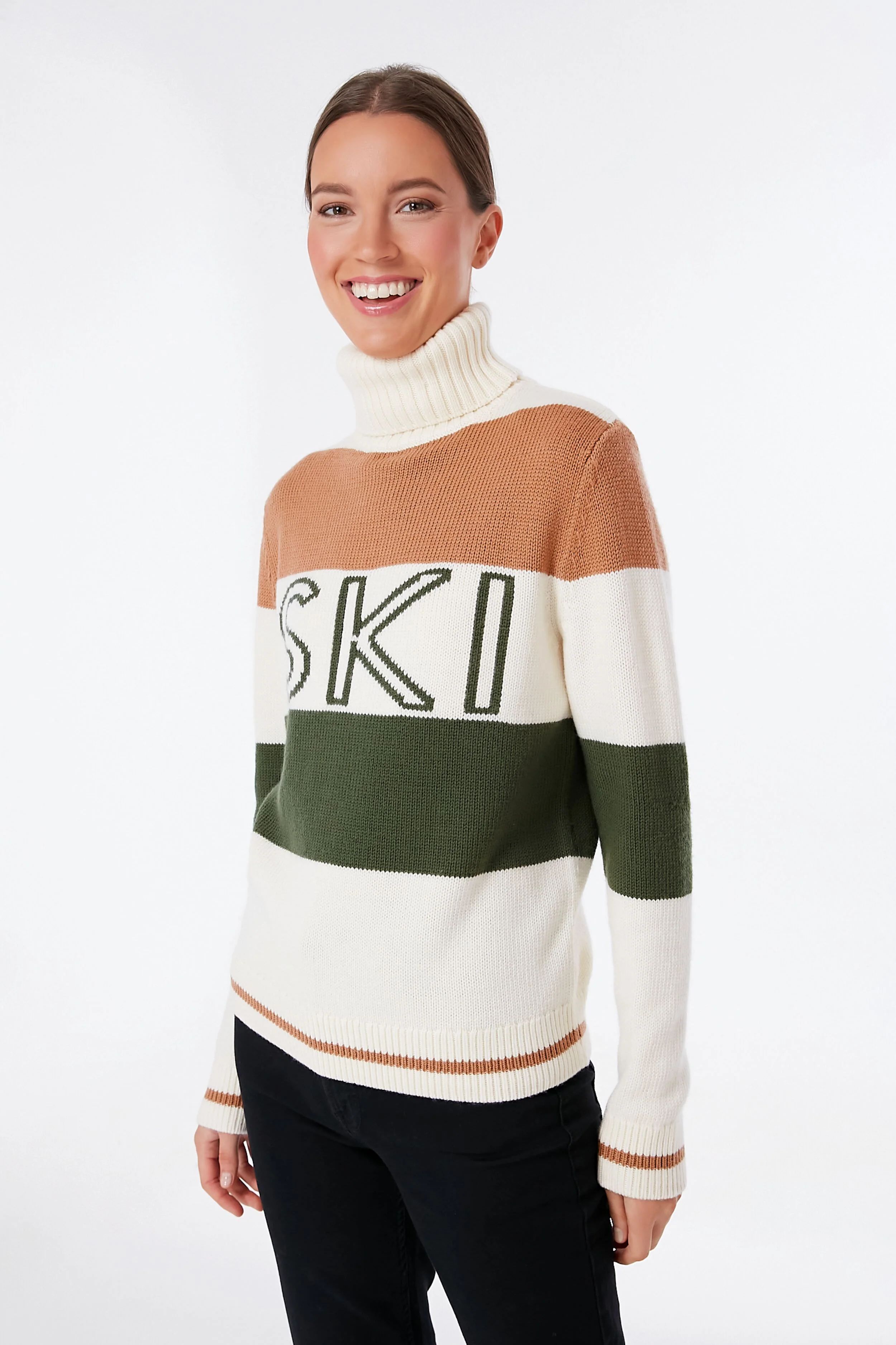 Snow White Brown Sugar Dark Green Frostine Sweater | Tuckernuck (US)