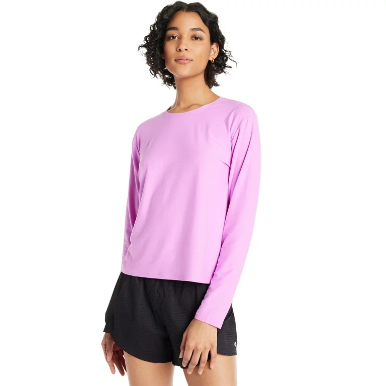 Athletic Works Women's and Women's Plus ButterCore Soft Tee with Long Sleeves, Sizes XS-4X - Walm... | Walmart (US)