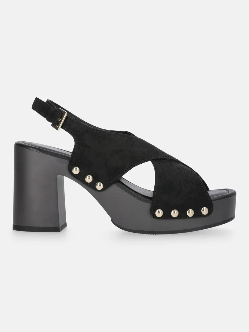Time and Tru Women's X-Band Heeled Sandals | Walmart (US)