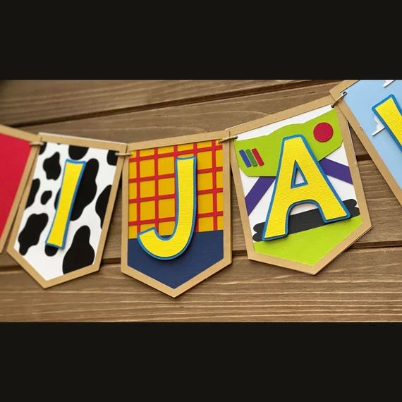 Toy Story Birthday, Toy Story Custom banner, Toy Story party decor, Room decor, Toy Story name ba... | Etsy (US)