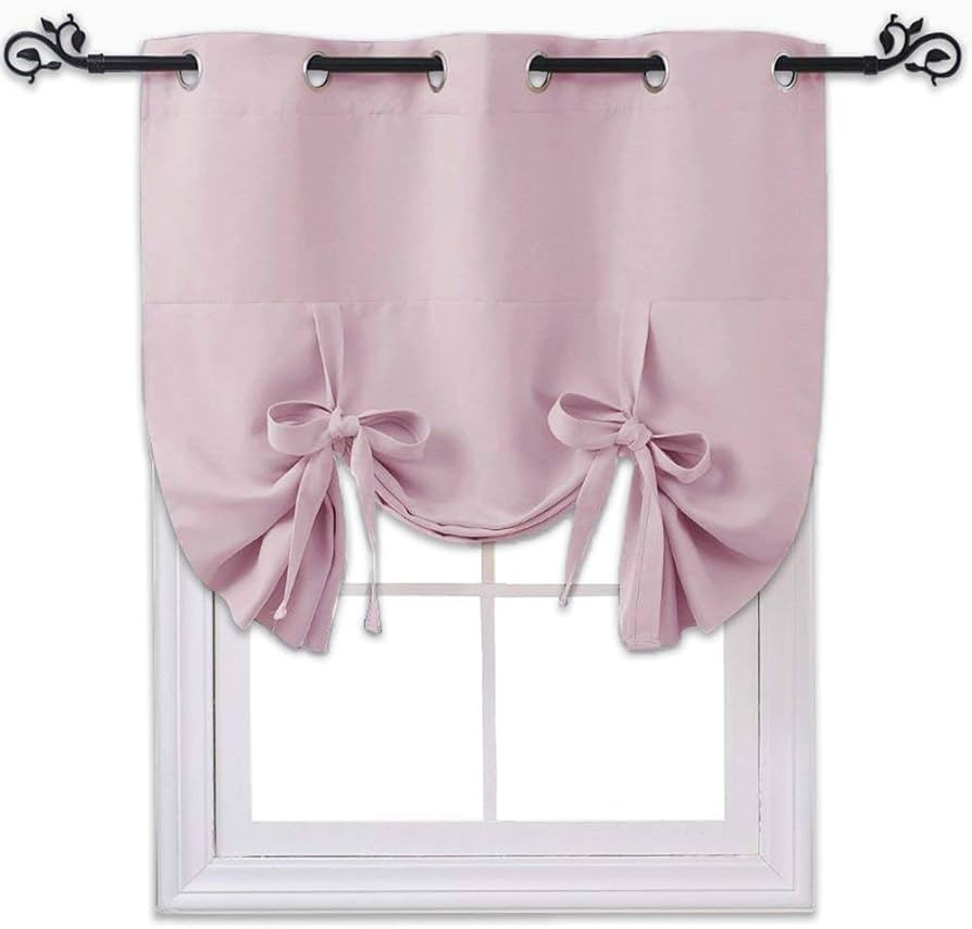 NICETOWN Blackout Valances Window Shades - Blackout Short Roman Tie Up Balloon Shades Curtain for... | Amazon (US)