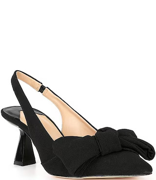Lenore Ribbed Bow Detail Slingback Pumps | Dillard's