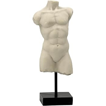 Galt International 13.5" Poly Marble Body Statue w/Black Pedestal Stand for Home Decor - Greek Go... | Amazon (US)