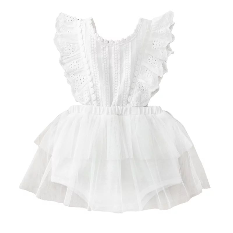Baby Girl Lace Dress, Princess Dress Tulle White Party Wedding Summer Dress Clothes - Walmart.com | Walmart (US)