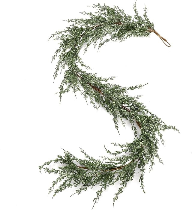 Dingion 6 Ft Real Touch Juniper Berry Garland Artificial Greenery Juniper Garland Realistic Chris... | Amazon (US)