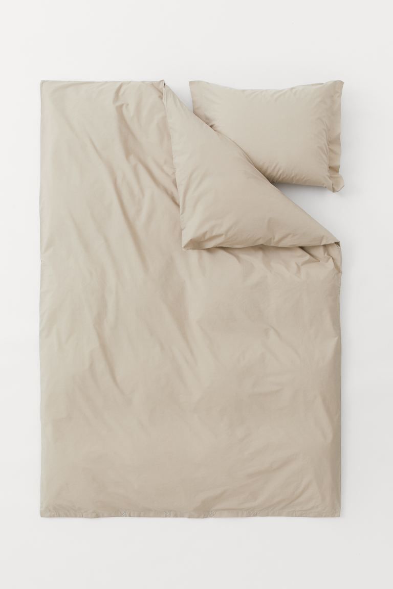 Cotton percale duvet cover set | H&M (UK, MY, IN, SG, PH, TW, HK)