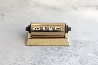 Vintage Metal Brass Perpetual Calendar Retro Mid Century Desk Office Decor | eBay US