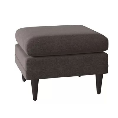 Rockford Ottoman Wayfair Custom Upholstery™ Body Fabric: Nobletex Charcoal, Leg Color: Black Walnut | Wayfair North America