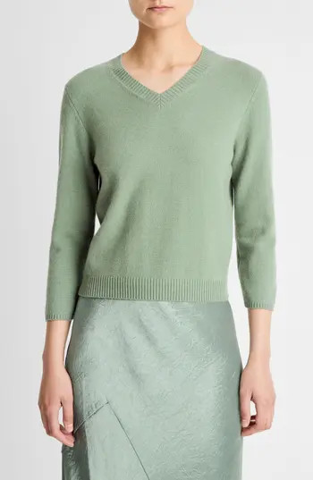 Vince V-Neck Sweater in Dark Pistacchi at Nordstrom Rack, Size Xx-Small | Nordstrom Rack