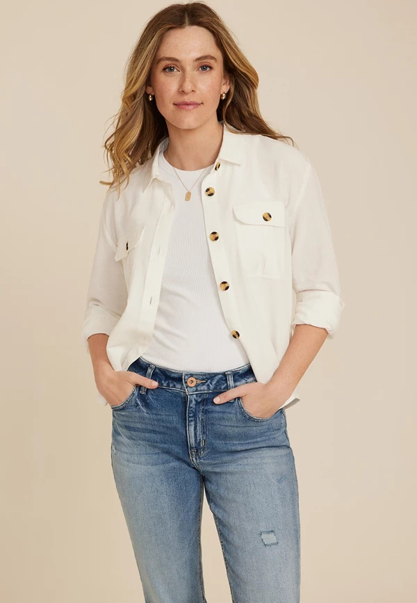 Utility Long Sleeve Button Up Shirt | Maurices