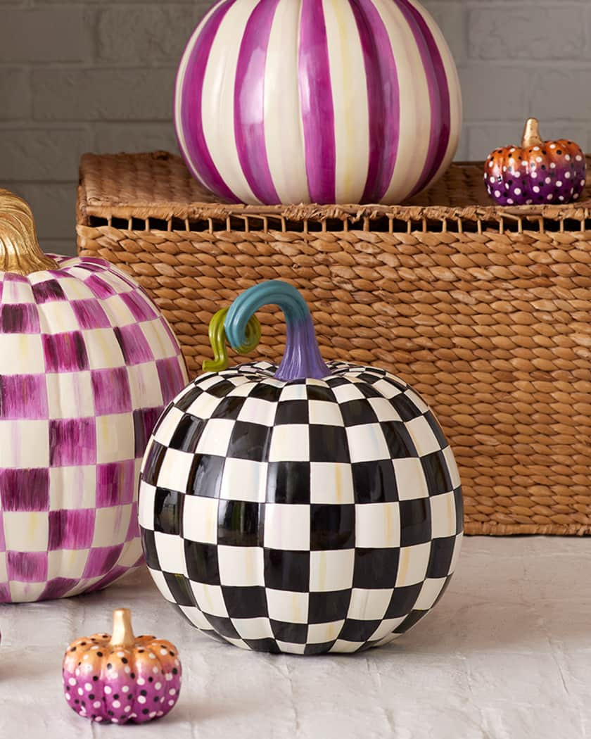 Fortune Teller Courtly Check Large Pumpkin | Neiman Marcus