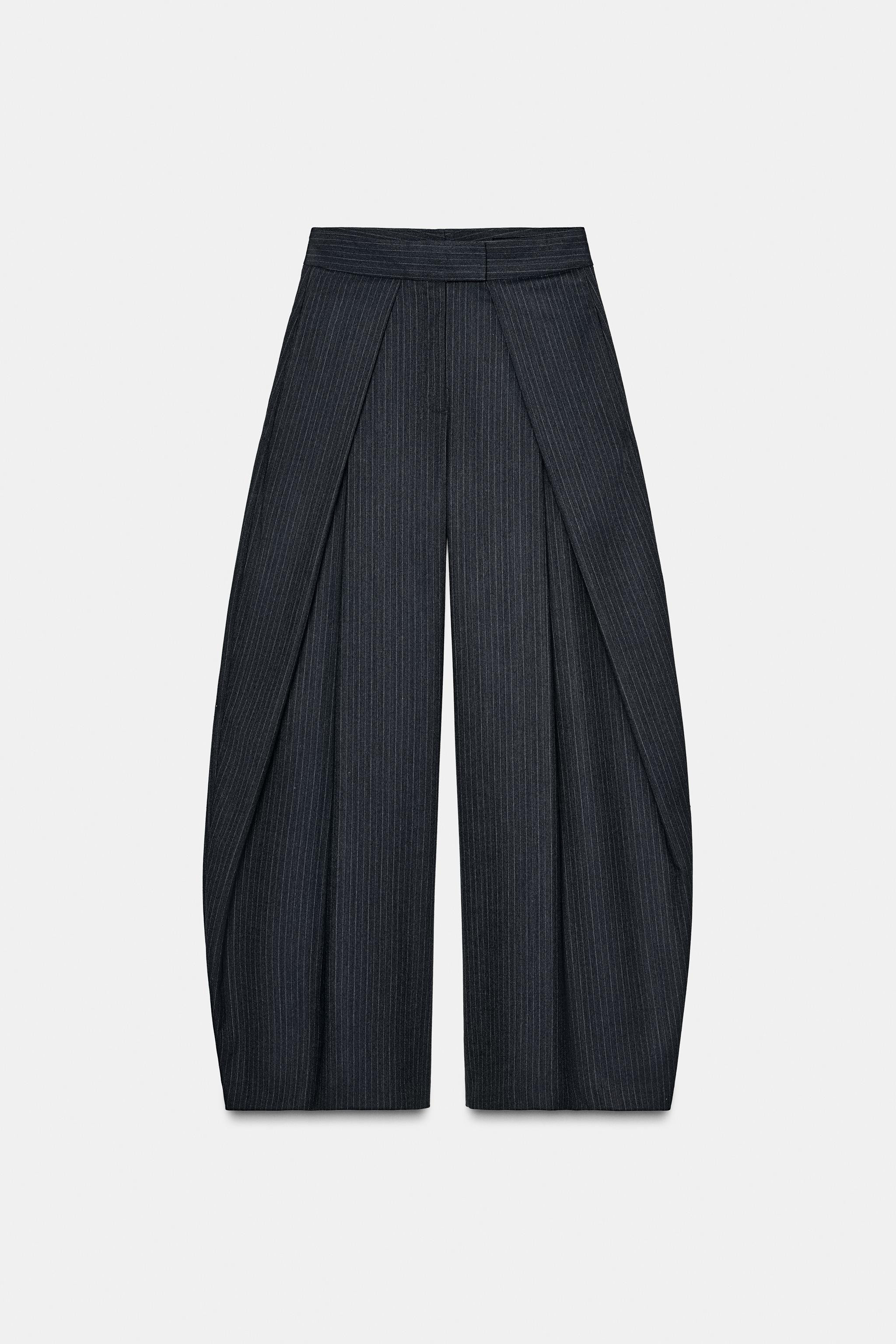 ZW COLLECTION PINSTRIPE PLEATED PANTS | Zara US