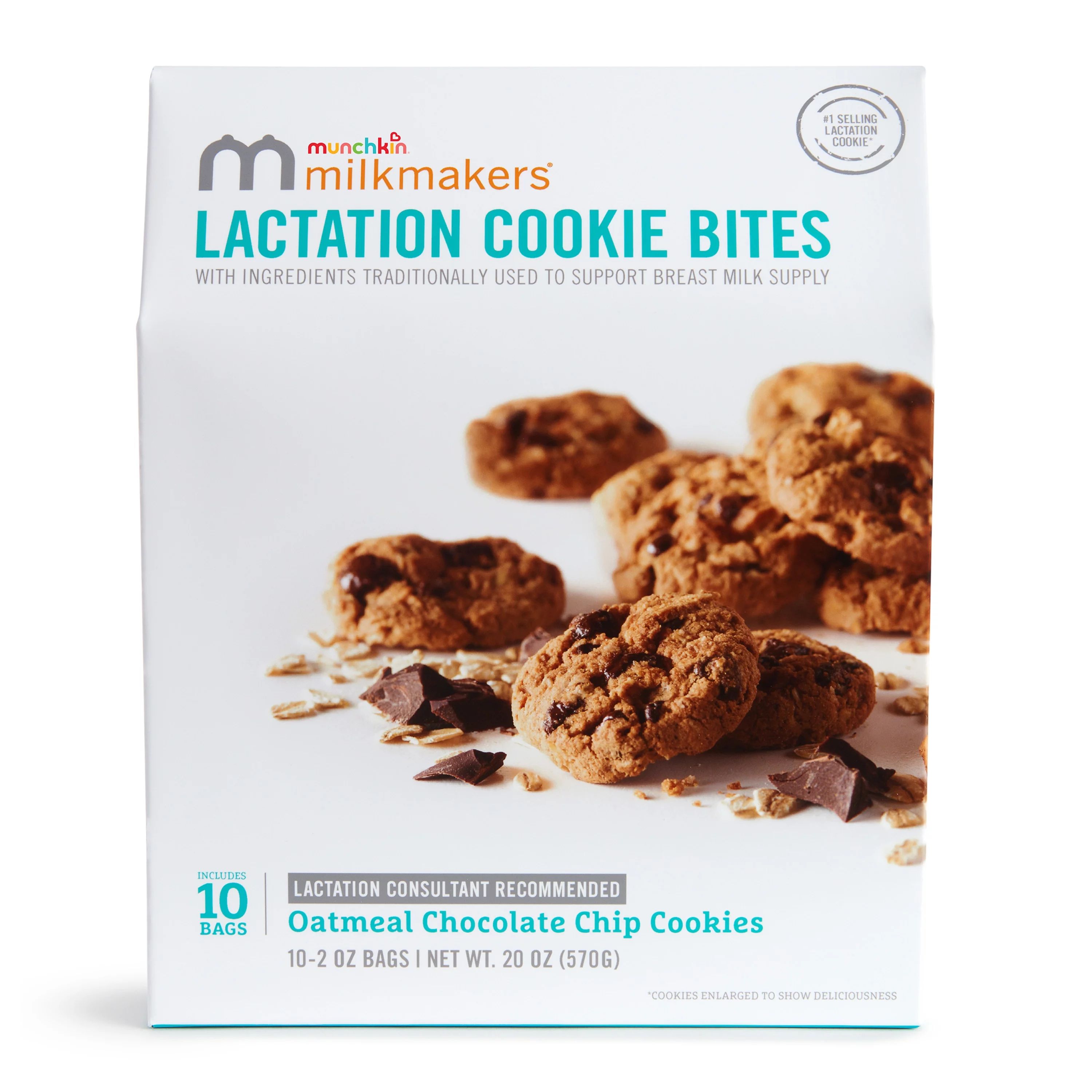 Munchkin Milkmakers Oatmeal Chocolate Chip Lactation Cookie Bites, 10 Count | Walmart (US)
